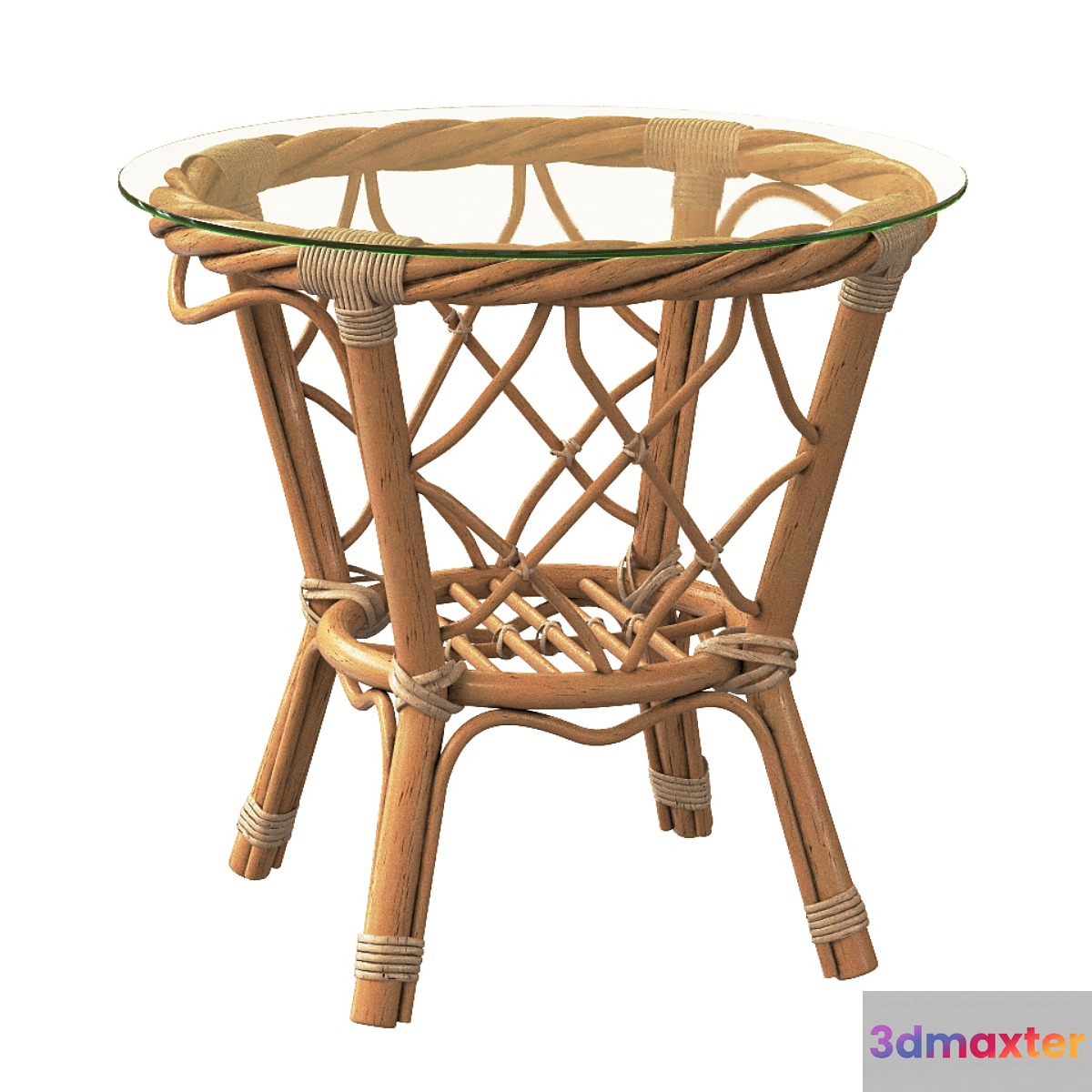 Table Rattan Woodmex Twisted 3D Max