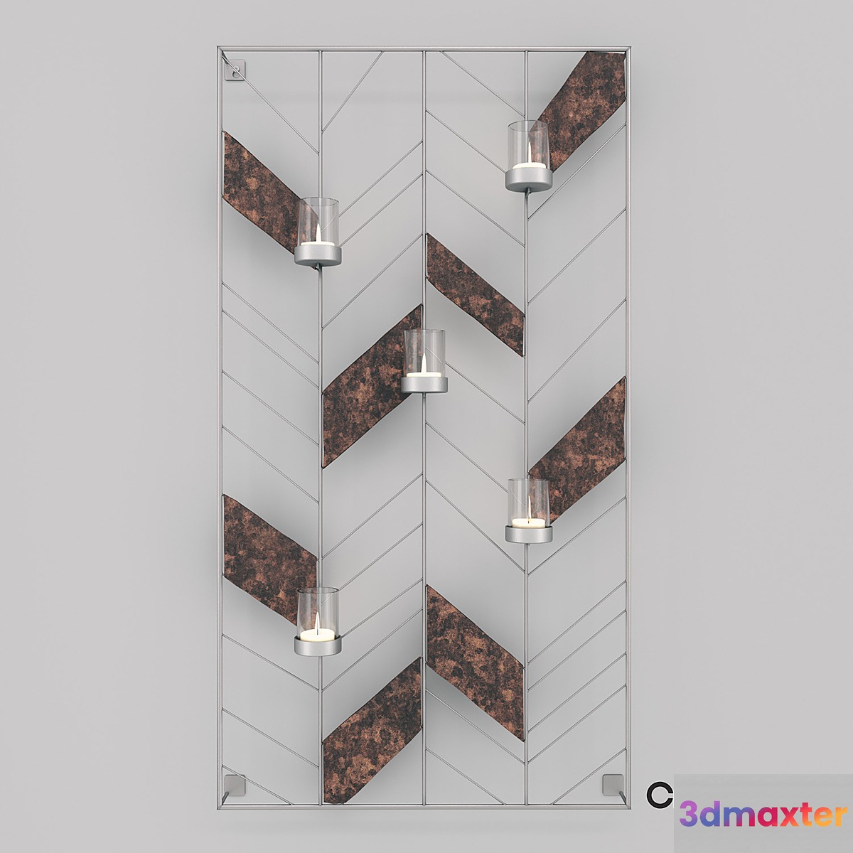 Chevron Metal Wall Candle Holder
