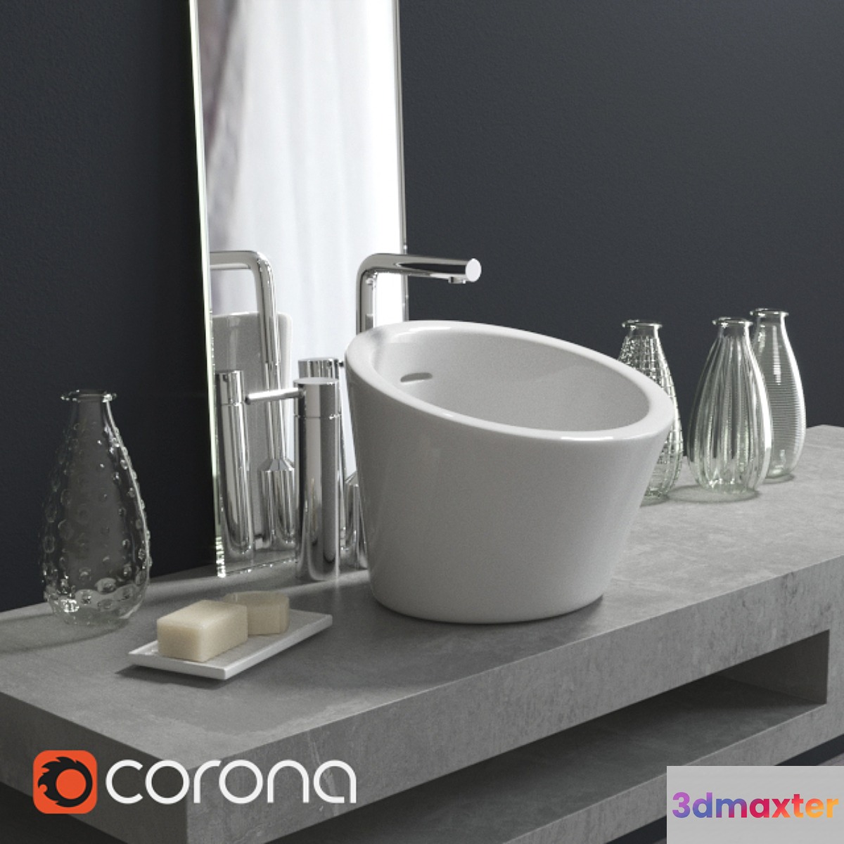 Washbasin with decoration