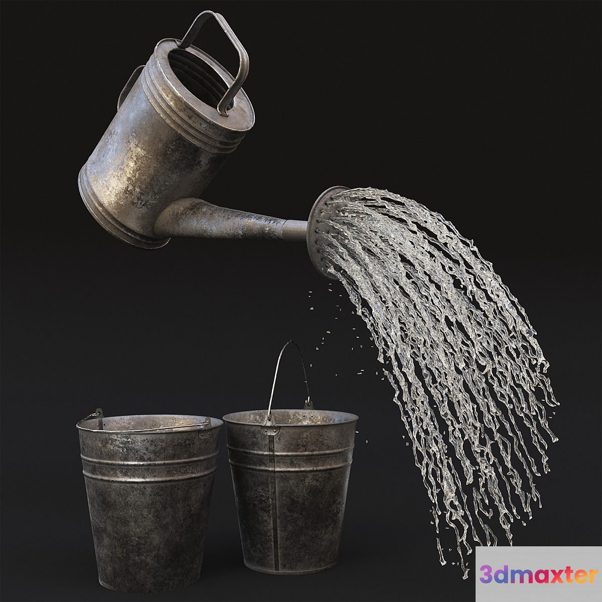 Watering with buckets