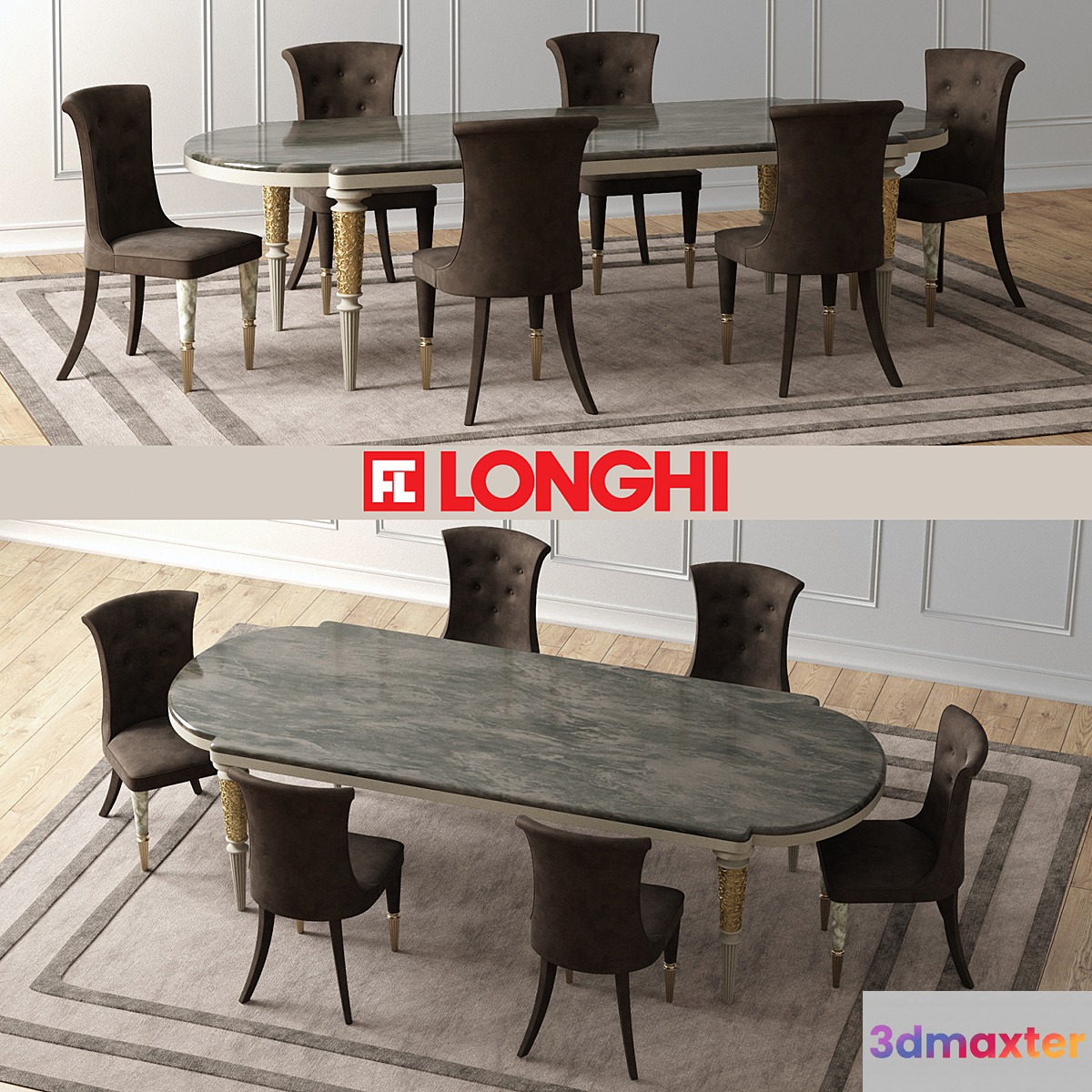 LAYTON Marble Table & MARION Chairs - No.2