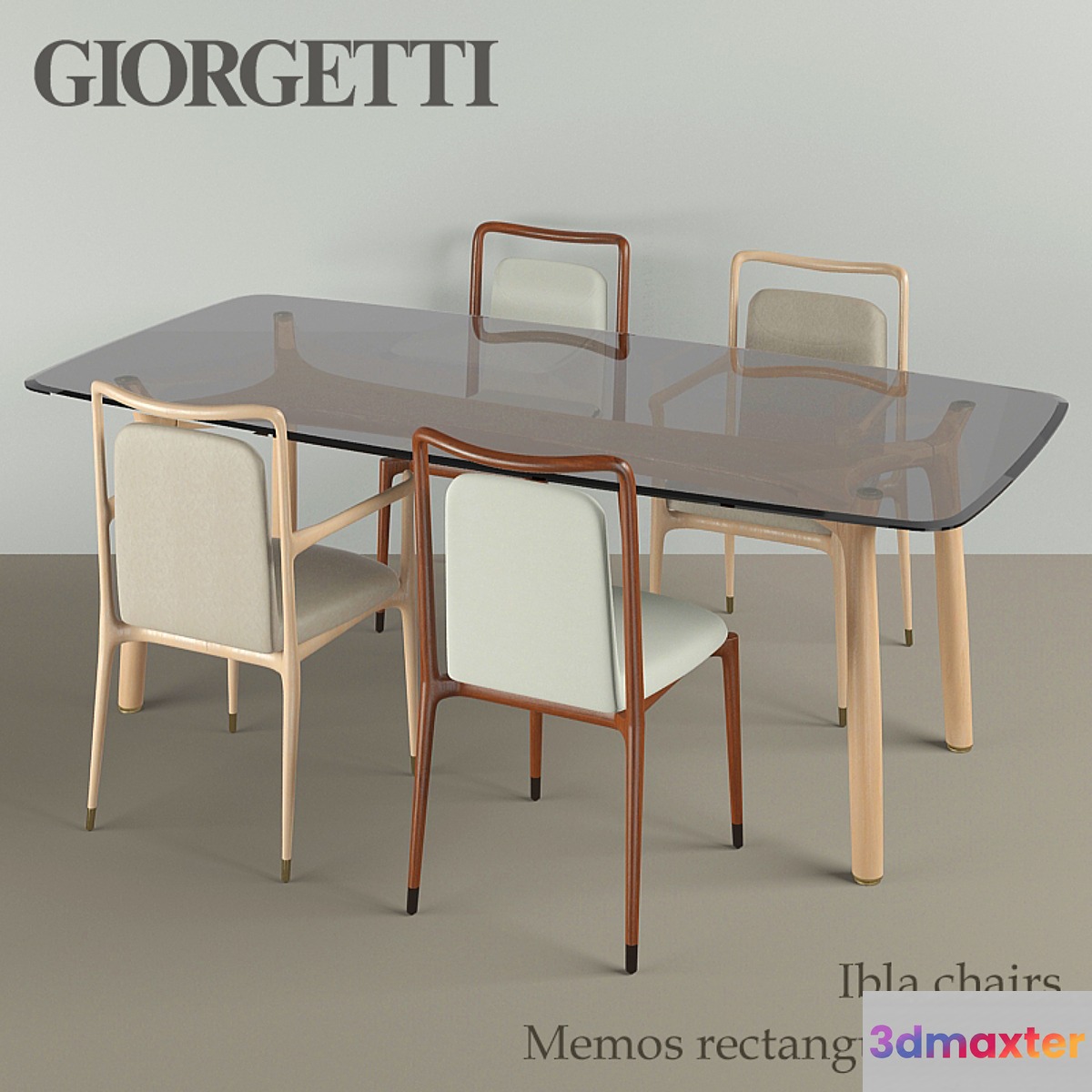 Giorgetti ibla chairs & memos rectangular table