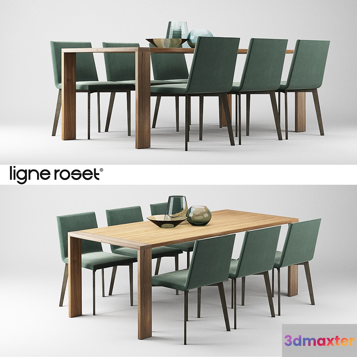 Ligne Roset Table Allen and Chair Mogador 3D Max