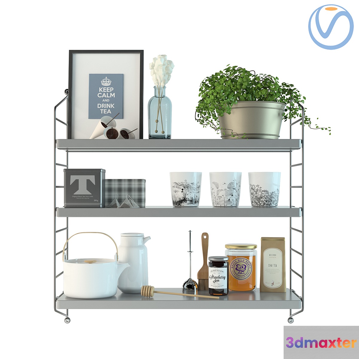 Decor Set with Tea 3D Max