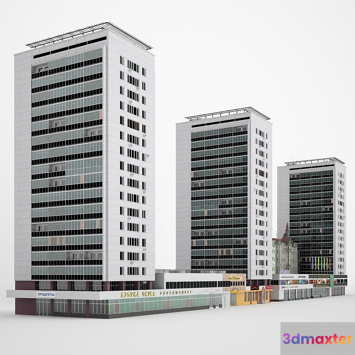 The building of Moscow Street. Sadovaya-Triumfalnaya 14-22 3D Max