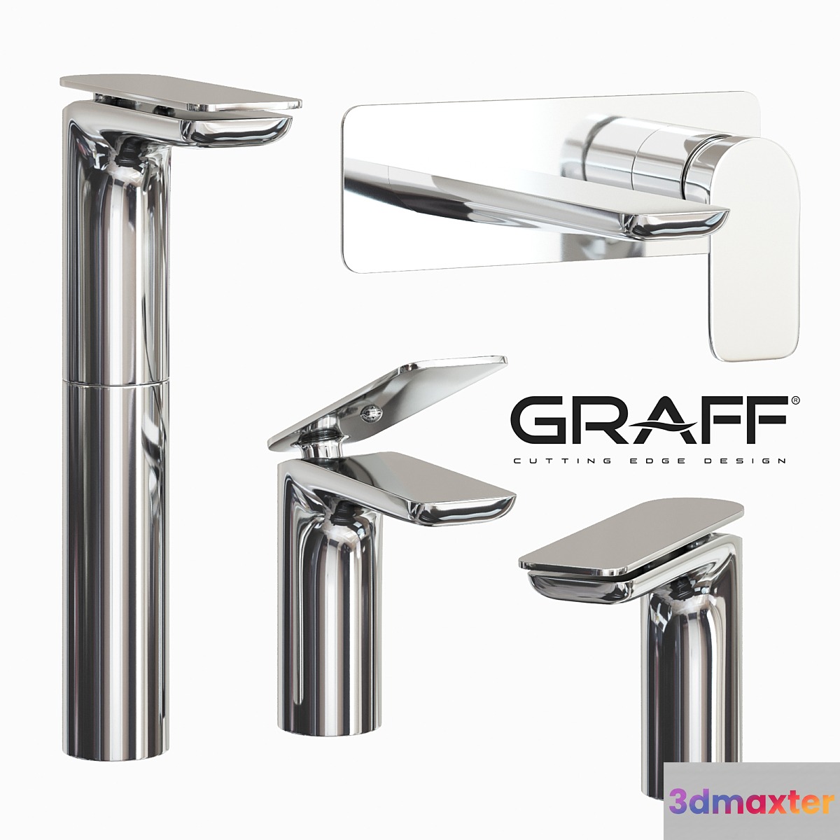 Graff set basin mixer for wall SENTO Series