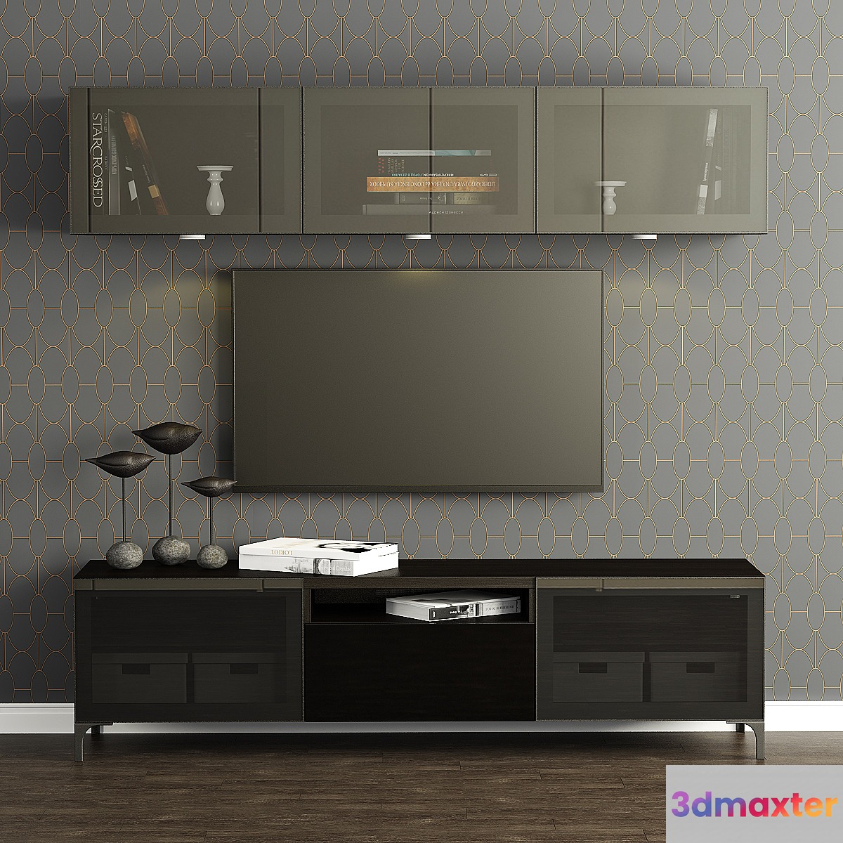 Cupboard for TV and multimedia Ikea Besta _ Best with shelves. - No.2