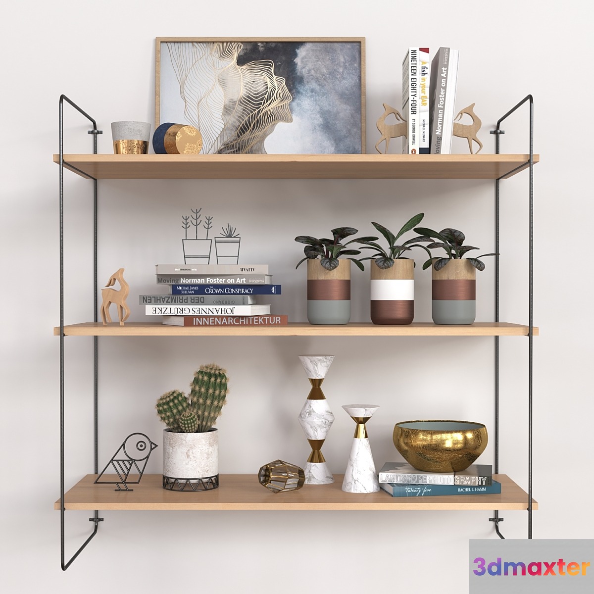 A set of shelves 3D Max