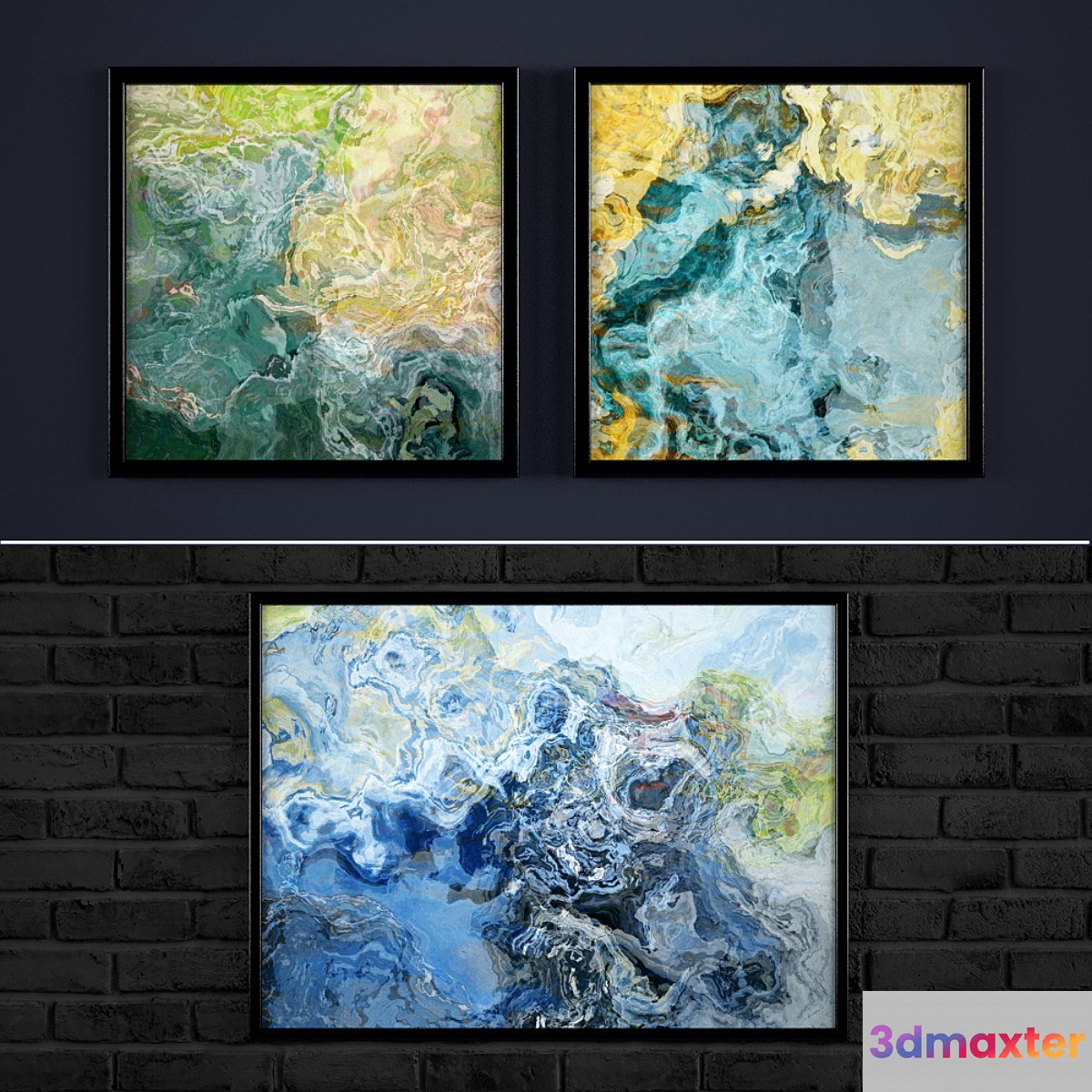 The collection of abstract paintings №7 3D Max