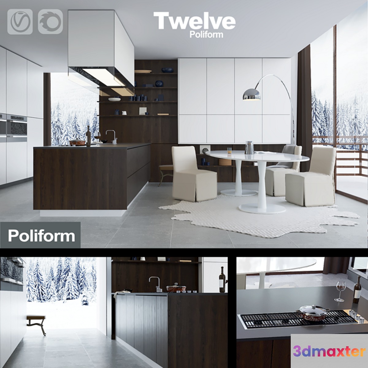 Kitchen Poliform Varenna Twelve (vray + corona) - No.3