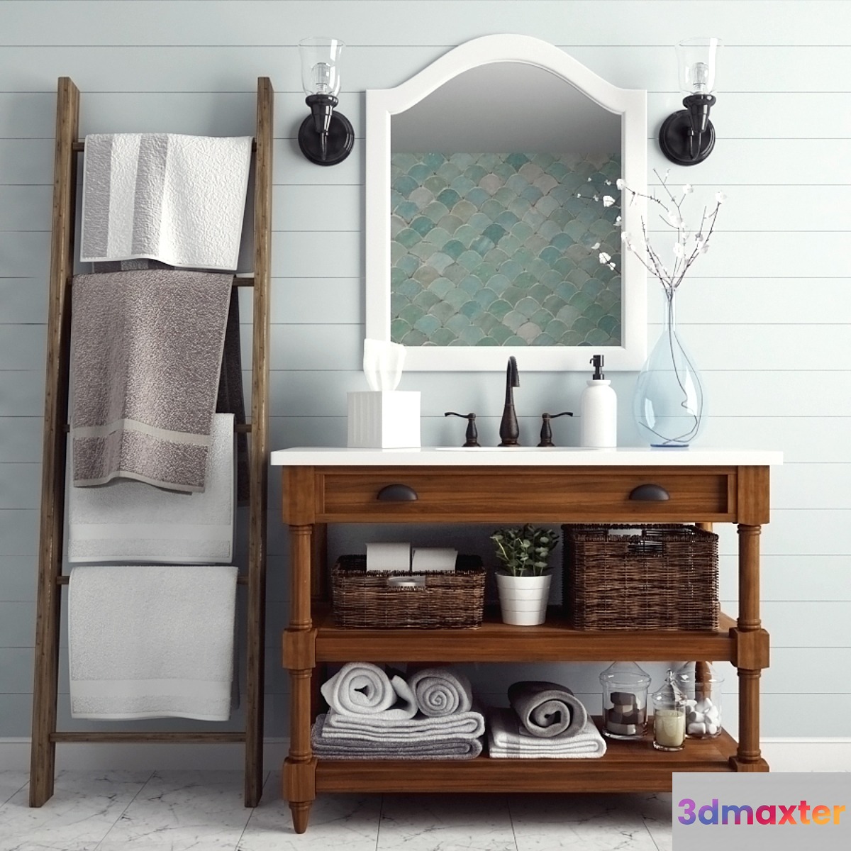 BATHROOM SET 3D Max