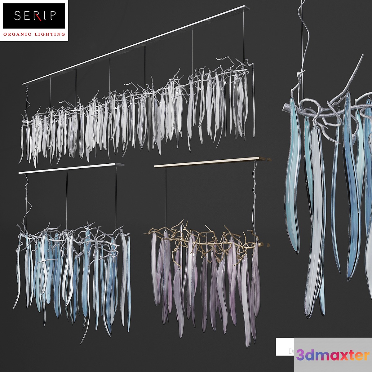 Serip waterfall chandelier 3D Max