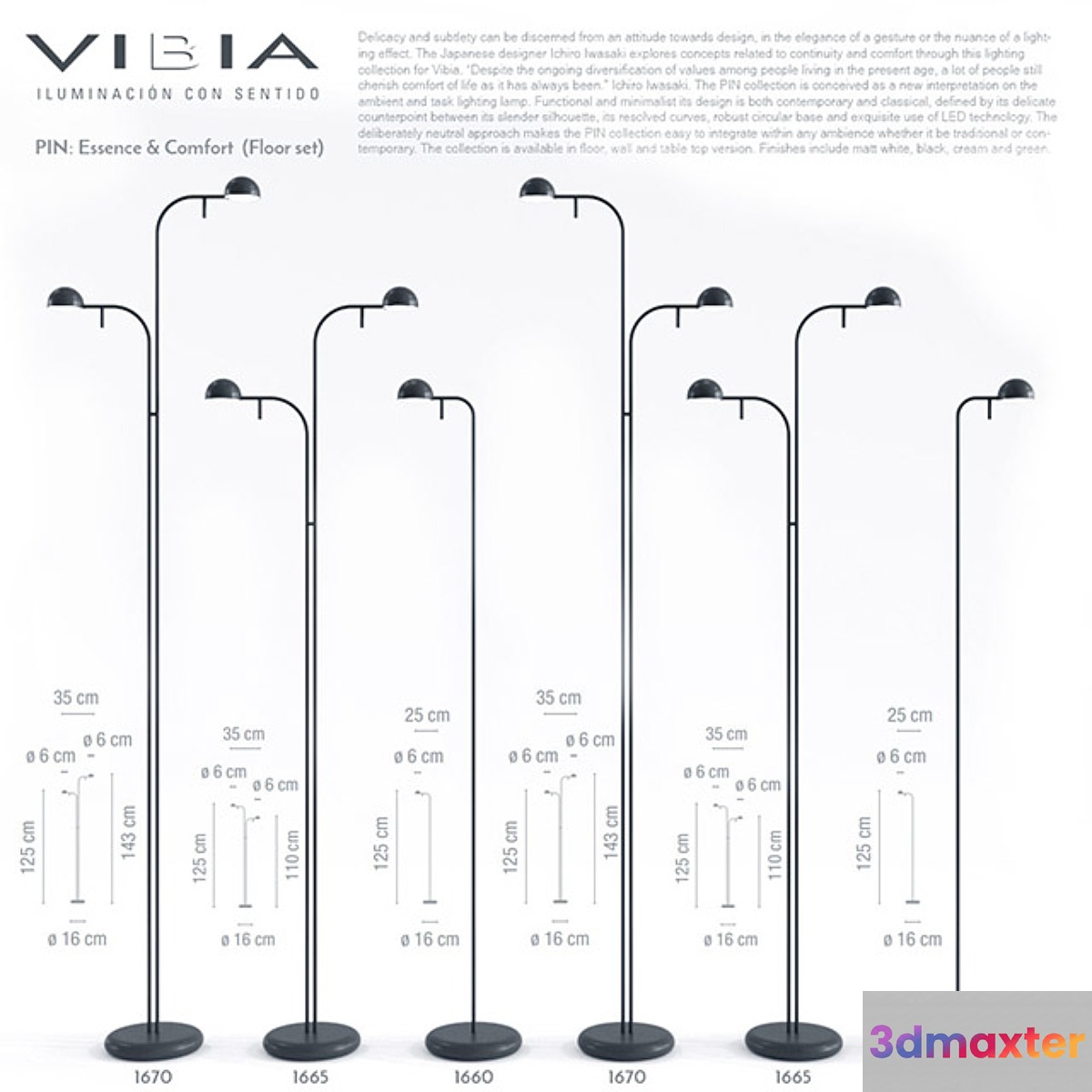 Vibia Pin (floor & table set) 3D Max