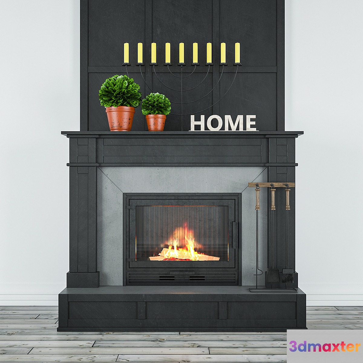 Fireplace classic 3D Max