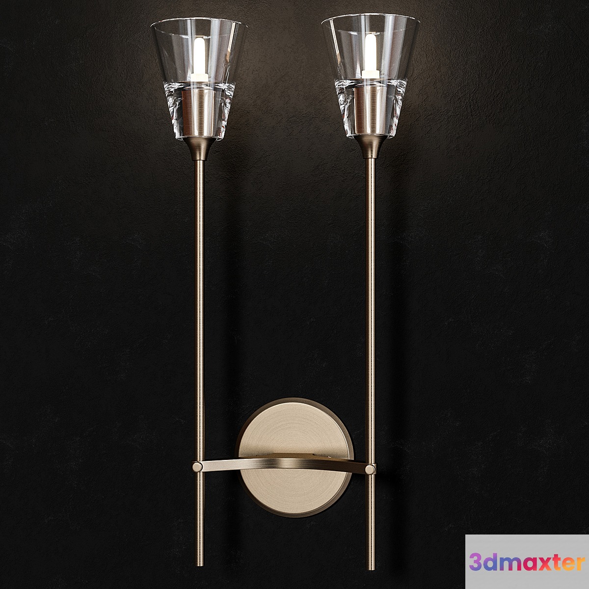 TORCHE DE VERRE DOUBLE SCONCE