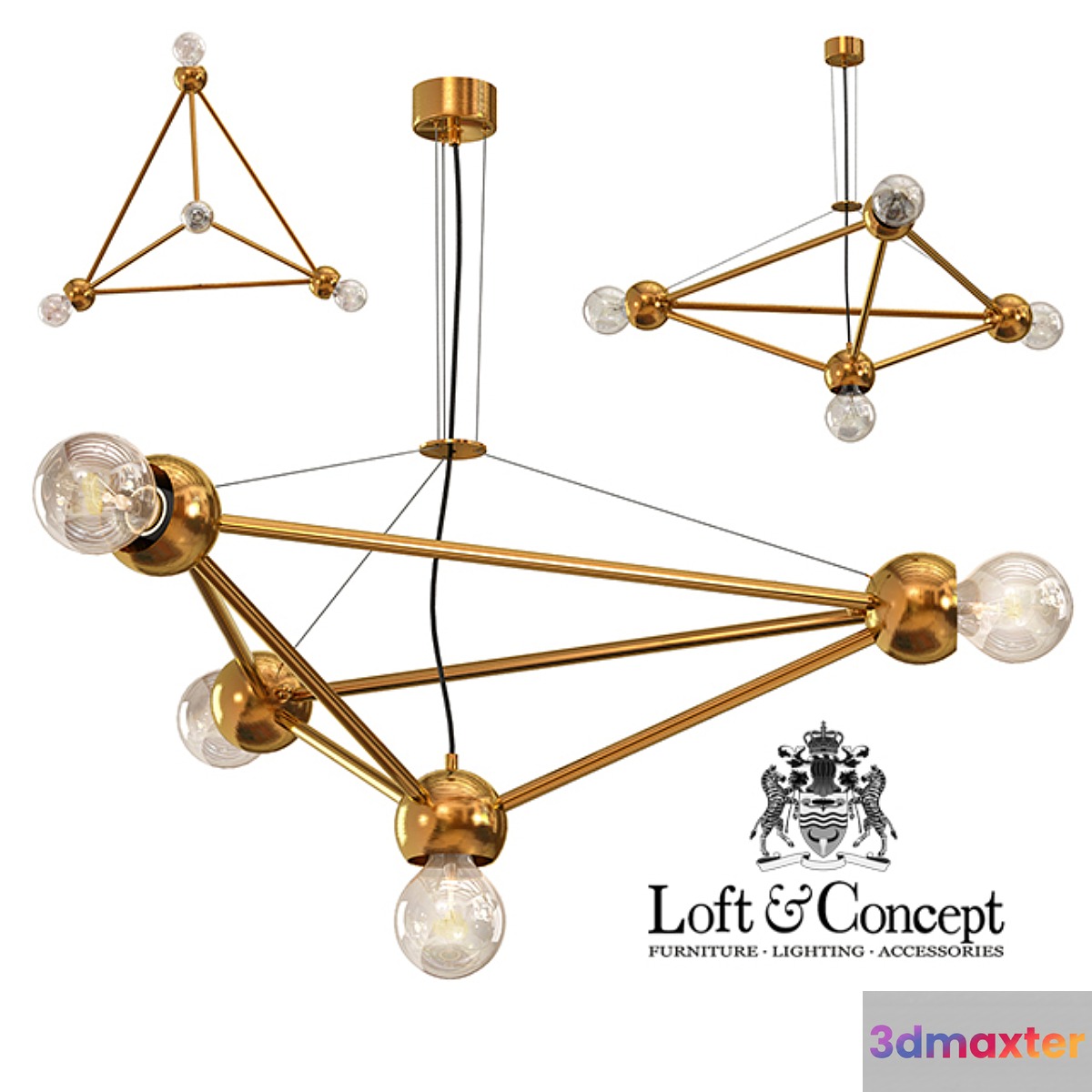Molecule Gold Chandelier 4 - No.2