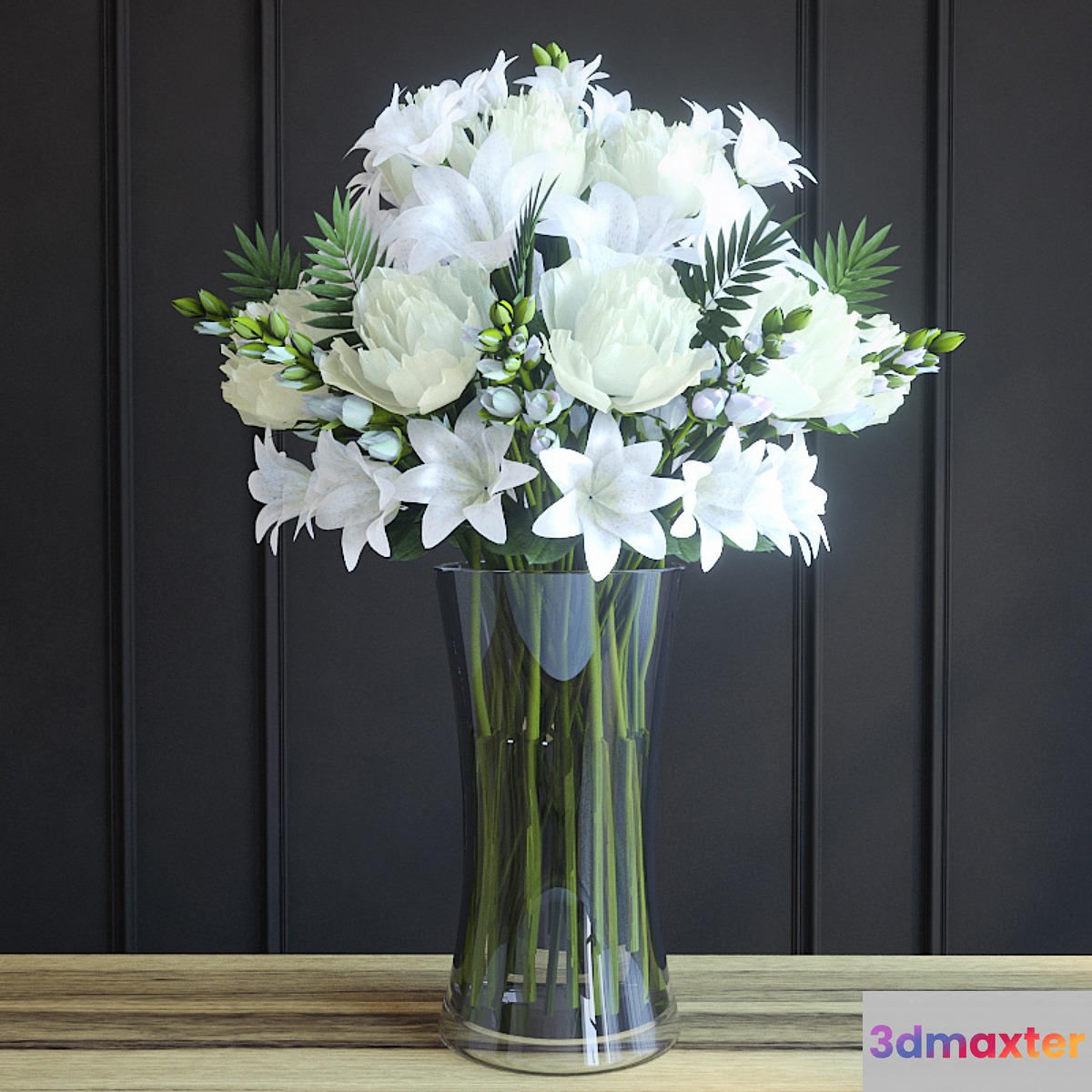 Bouquet of roses and gerberas