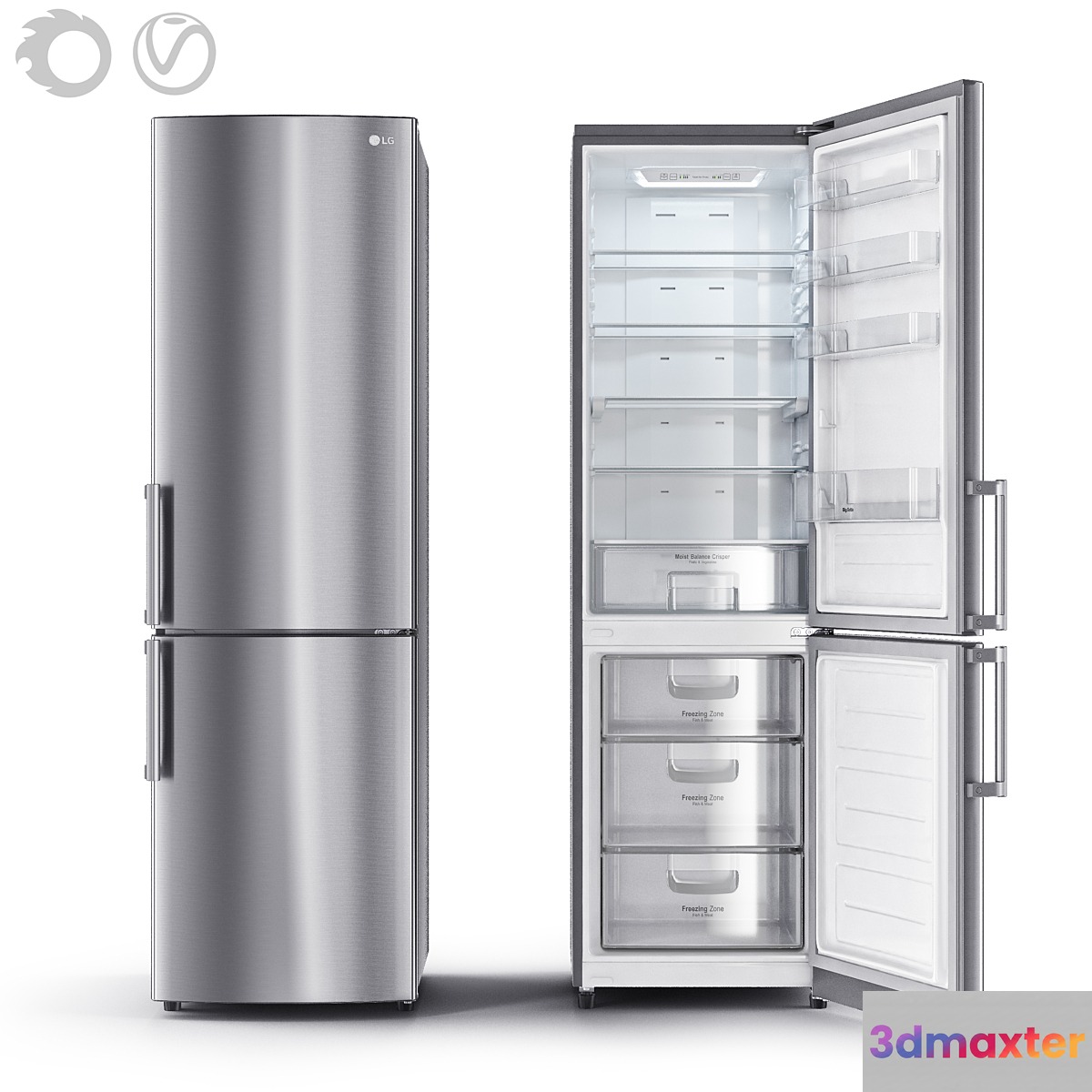 LG GA-B489 fridge 3D Max