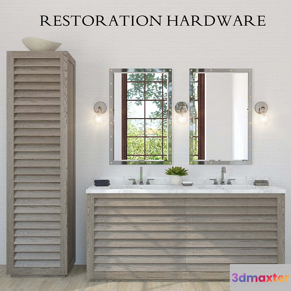 Restoration Hardware Grand Shutter vanity sink (2x)