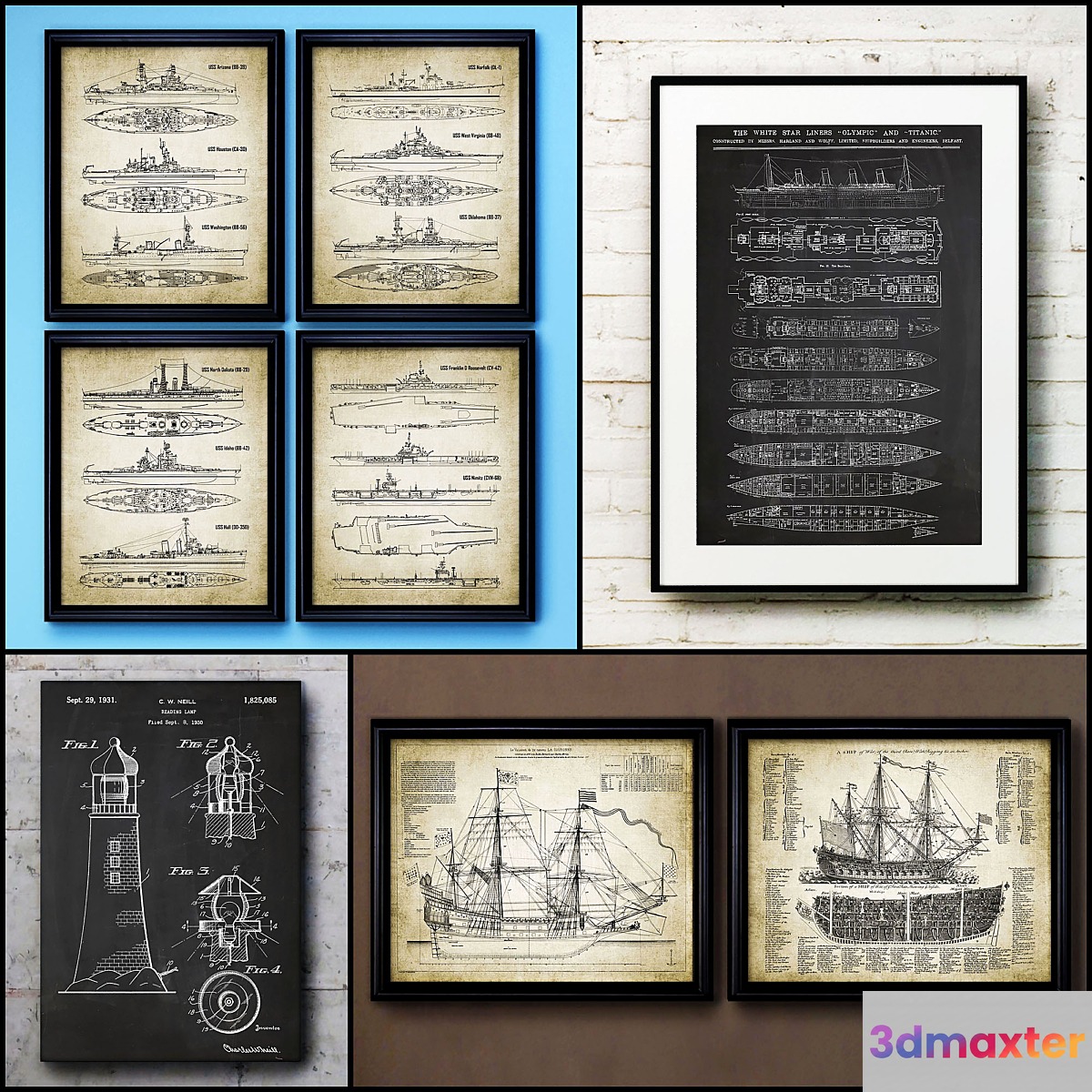 The picture in the frame. Collection 105. Sea theme
