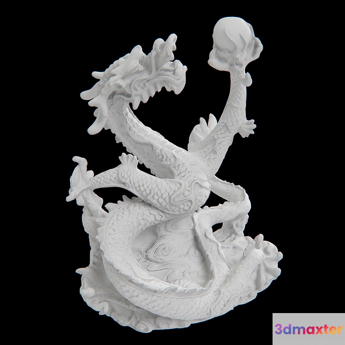 Plaster sculpture of a dragon 3D Max
