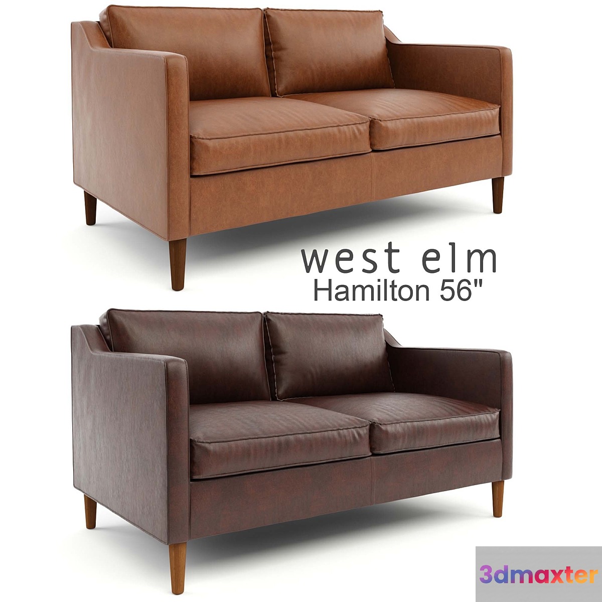 West Elm Hamilton Leather Sofa 56