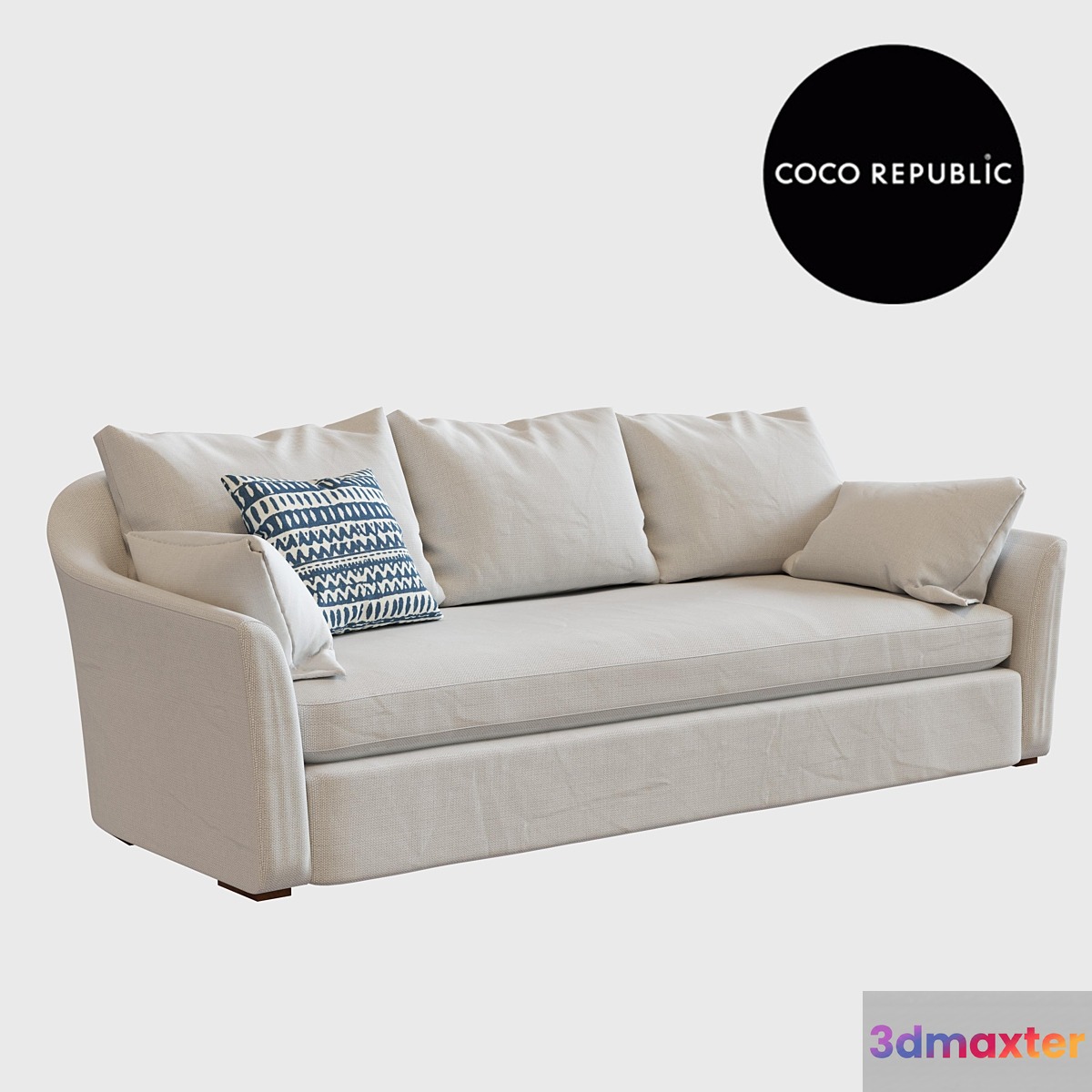 COCO REPUBLIC - DUTCH SPLAYED ARM SOFA 3D Max