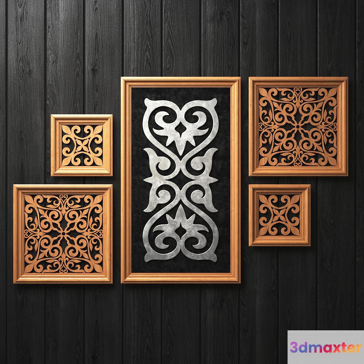 frames with ornaments 3D Max