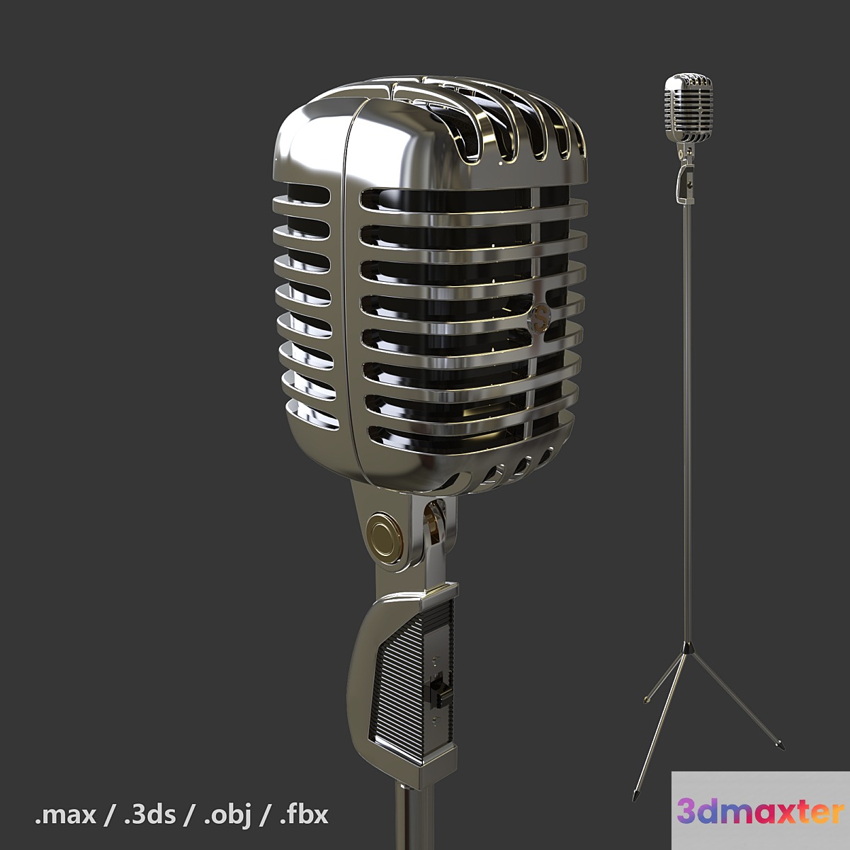 Microphone Shure 55 microphone 3D Max