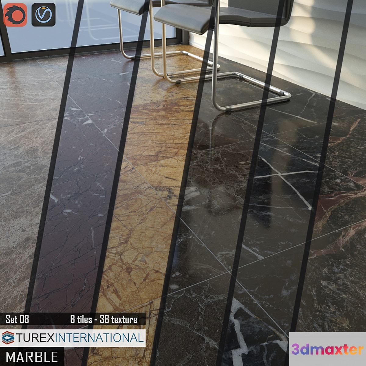TUREX INTERNATIONAL Marble Tiles Set 08