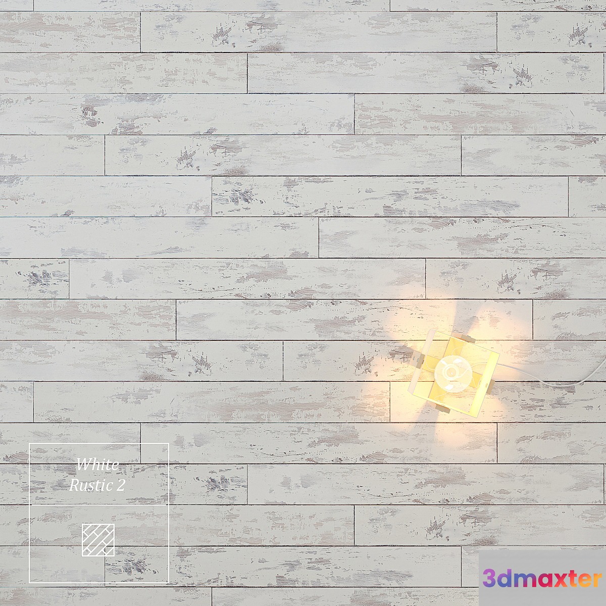 White painted rustic floor 2 3D Max