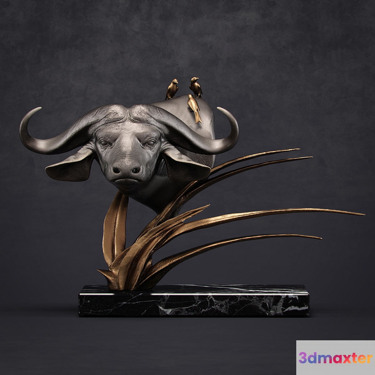 buffalo sculpture 3D Max