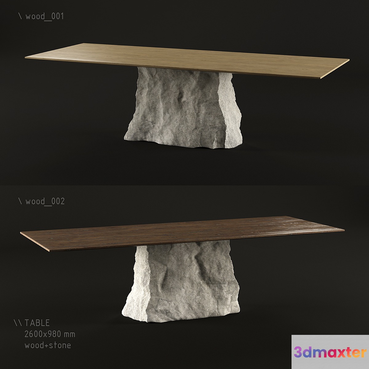 Table stone 3D Max