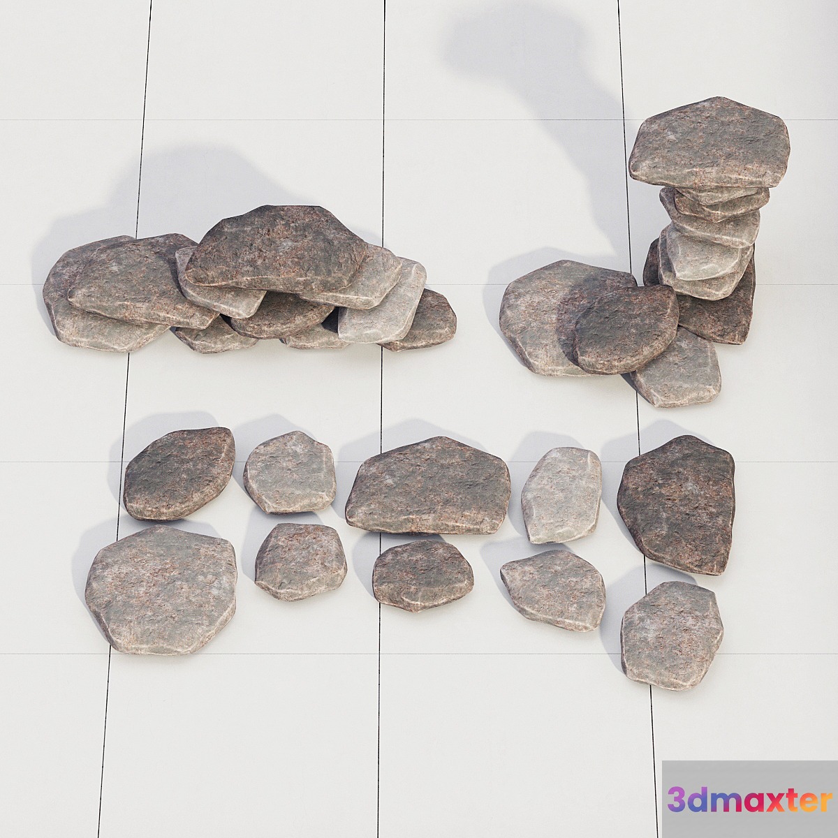 Rock stone collection decor 3D Max