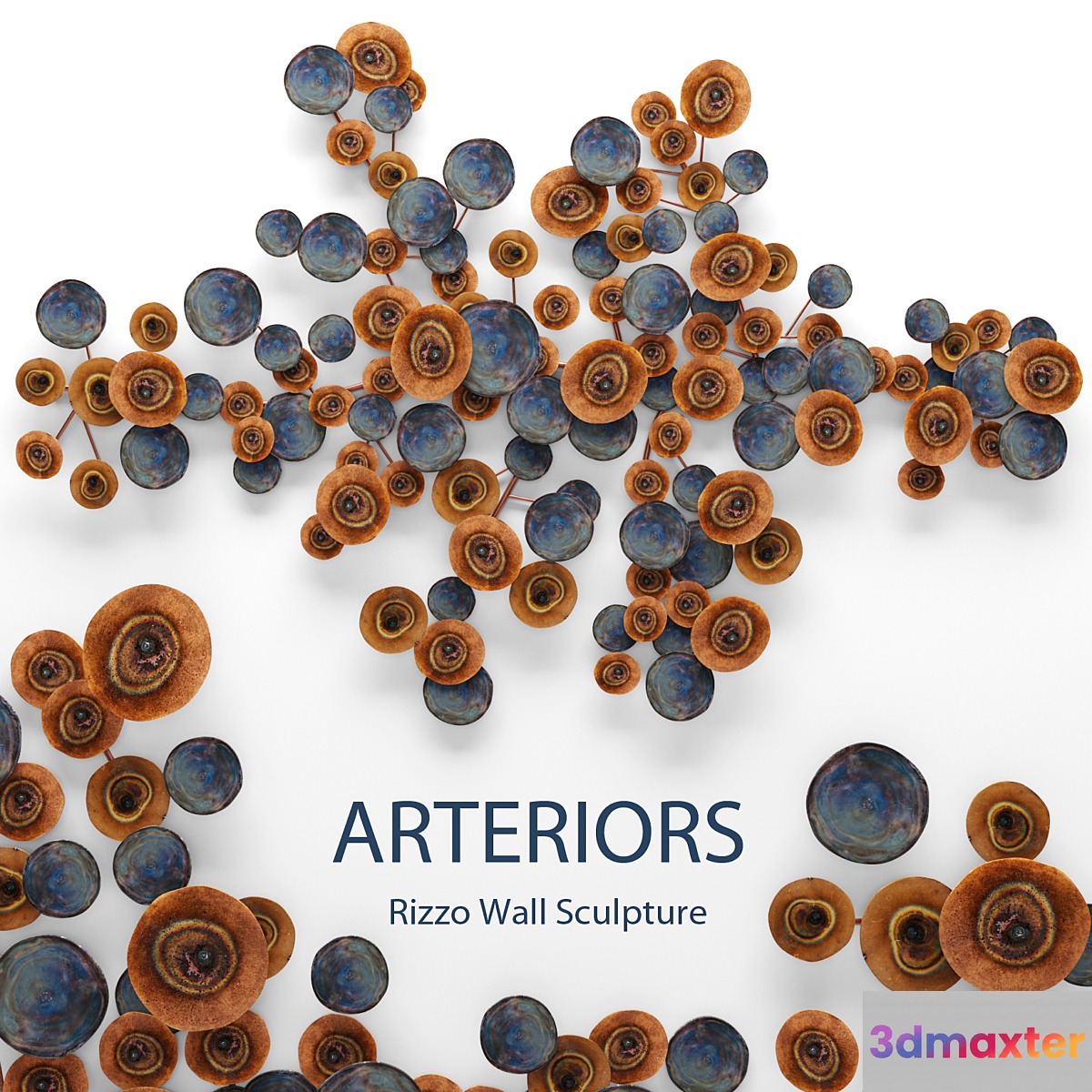 Rizzo Wall Sculpture. Arteriors wall decor disks panels metal 3D Max