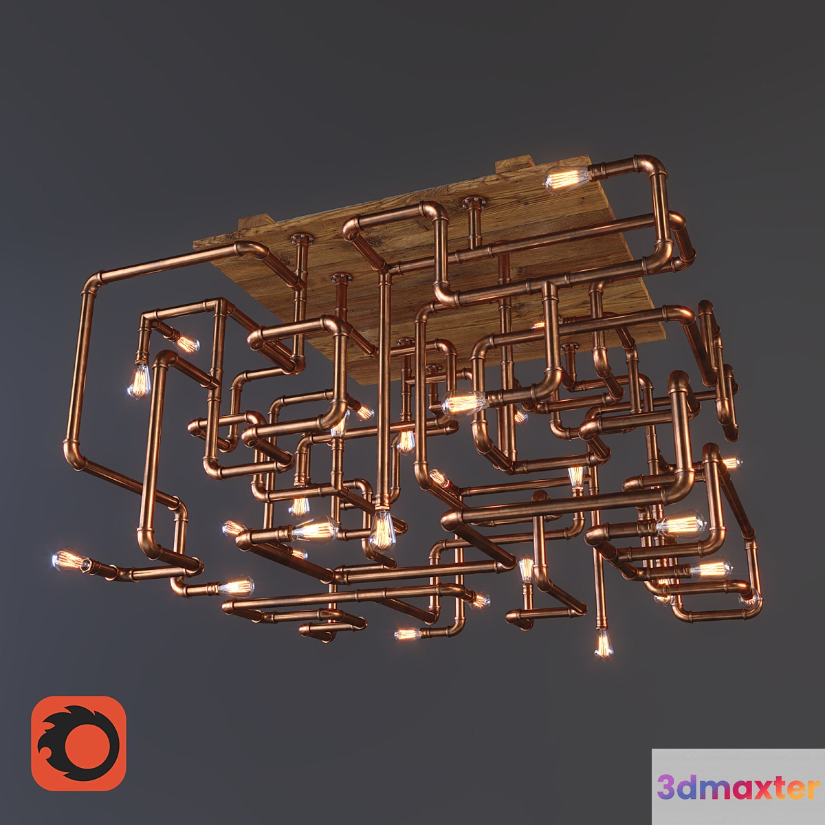 Chandelier made of copper pipes - No.2