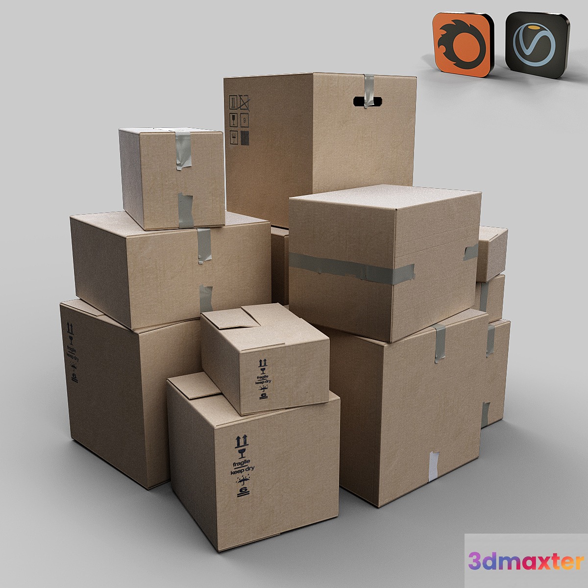 cardboard Box - No.2 3D Max