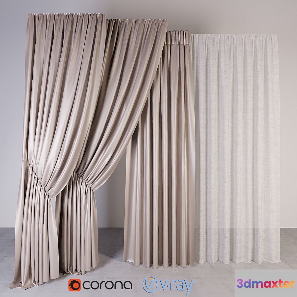 curtain Set 3D Max