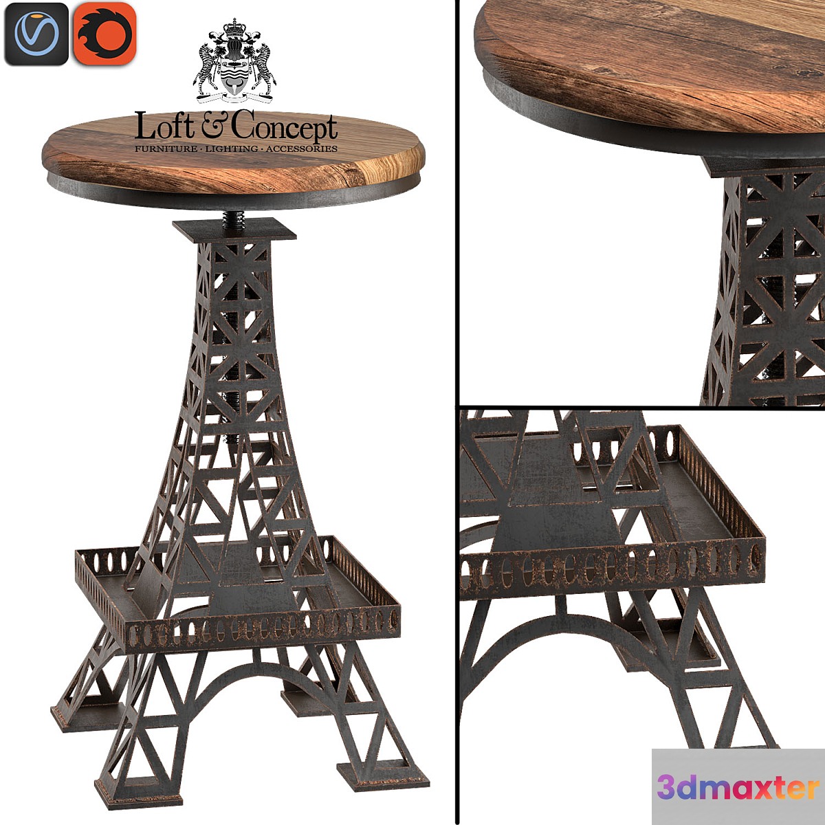 EIFFEL TOWER BAR STOOL 3D Max