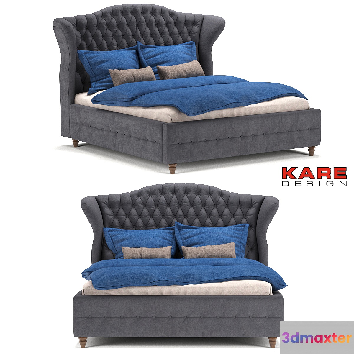 Kare Design Bed City Spirit Darkgrey