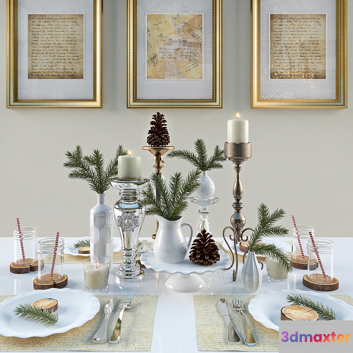 Table layout for the New Year 3D Max