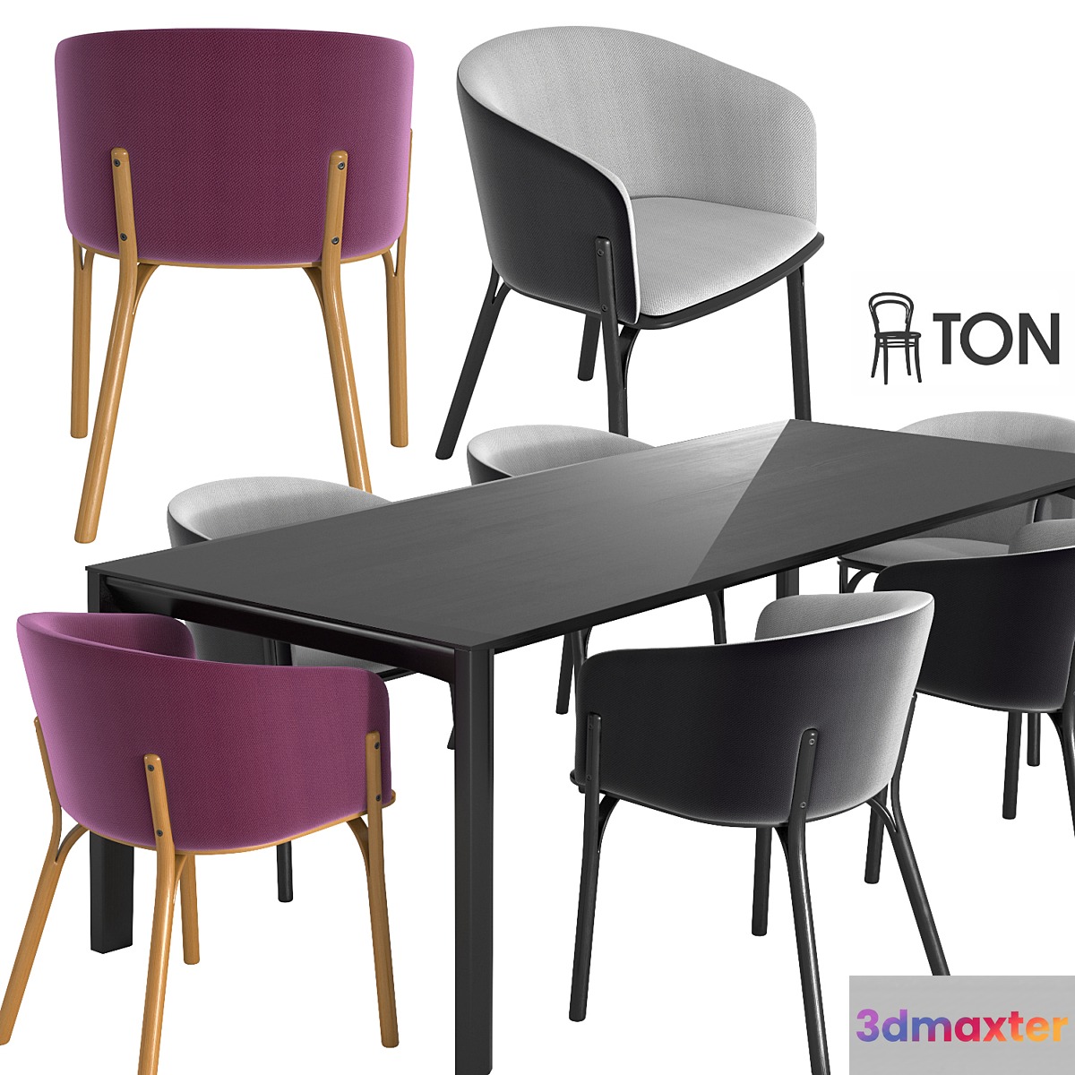 Ton armchair split table trapez - No.3