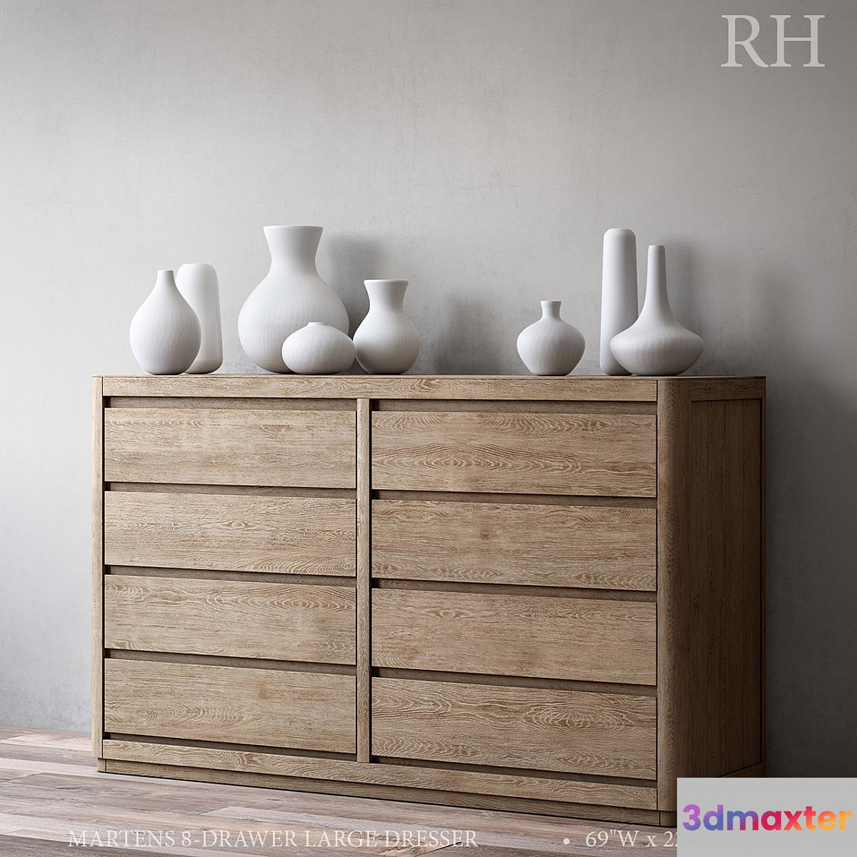 MARTENS 8-DRAWER LARGE DRESSER 3D Max