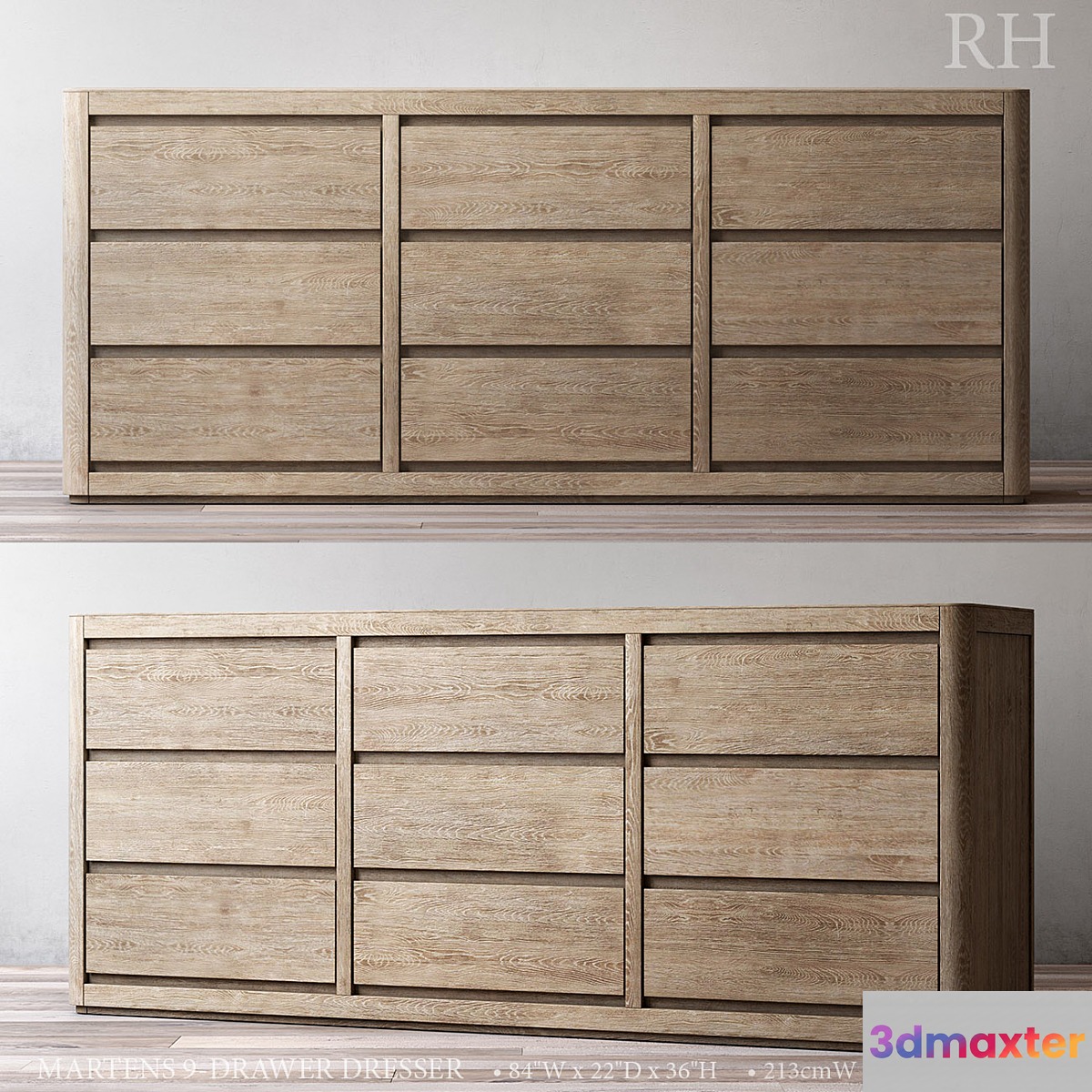 MARTENS 9-DRAWER DRESSER 3D Max