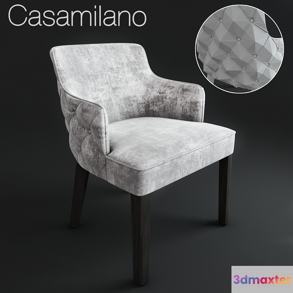 Royale Black Capitone 3D Max