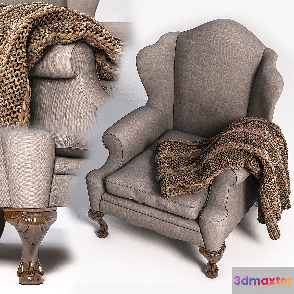 Chair with a plaid