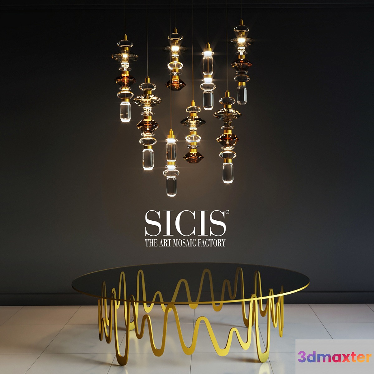 SICIS table and chandelier
