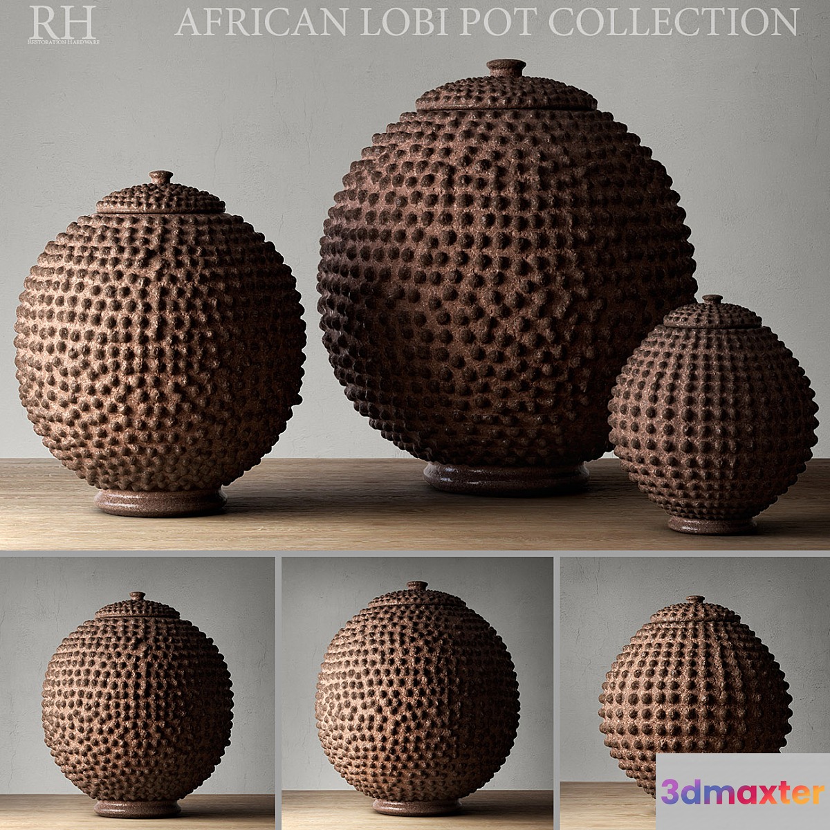 AFRICAN LOBI POT COLLECTION 3D Max