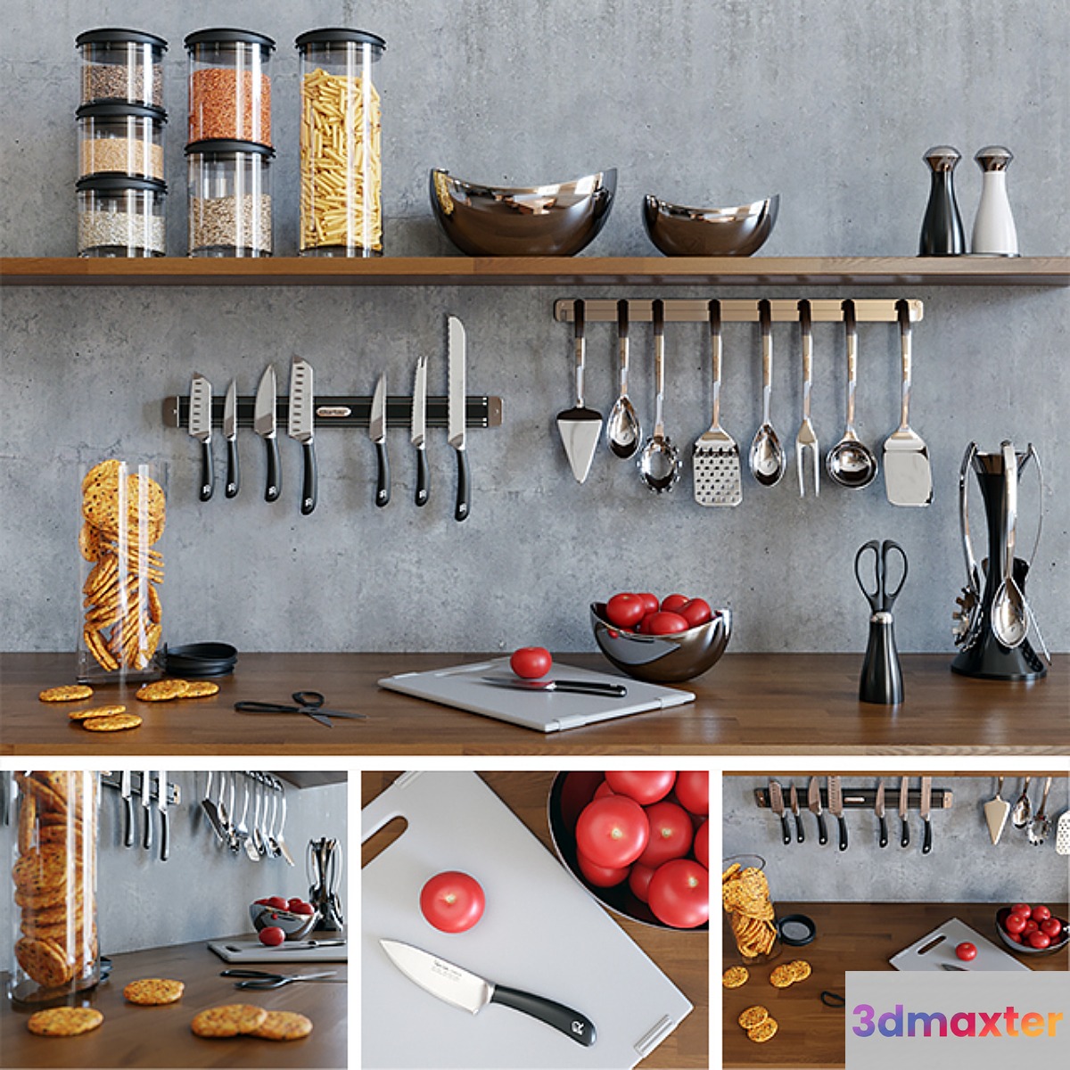 A set of kitchen utensils Robert Welch 3D Max