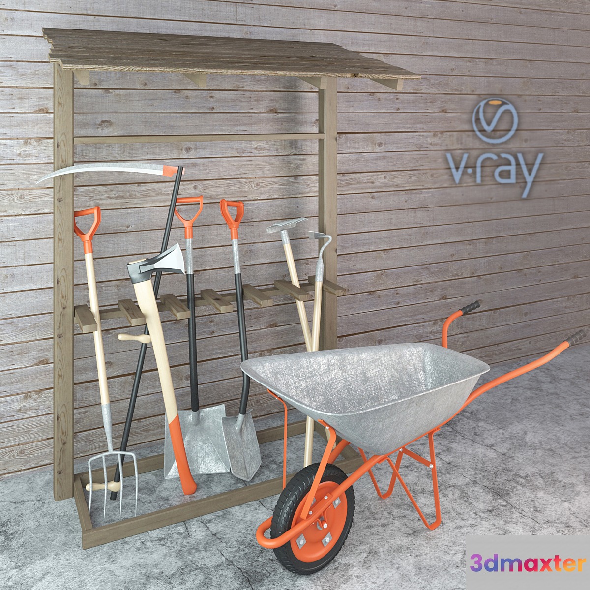 Set of garden tools 3D Max